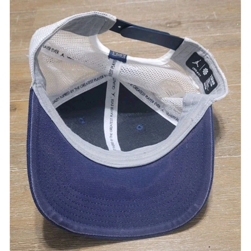 Jordan Michigan Wolverines Snapback Hat Blue Yellow Rise Cap Jumpman Dri-fit